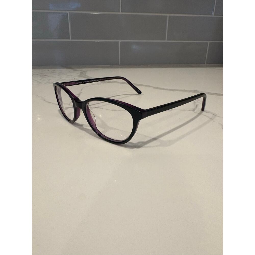 Heart 1200 Black Purple Crystal‎ Eyeglasses 50 18 140 EUC